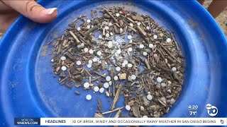 Plastic pellets polluting San Diego County beaches train tracks [upl. by Gusba466]