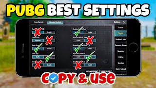 PUBG MOBILE BEST SETTINGS☑️THAT WILL MAKE YOU PRO PLAYER🔥COPY AND USE [upl. by Aicelet878]