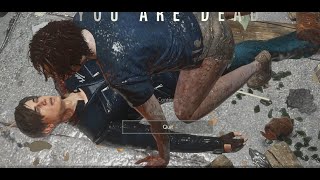 Resident Evil 2 Remake wet and leathered Leon is dominated and killed by a lady zombie [upl. by Eisserc]