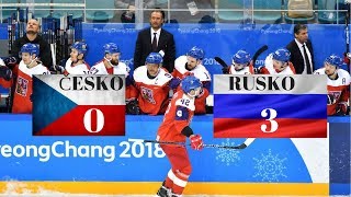 Česko 03 Rusko  semifinále  ZOH 2018  2322018 PyeongChang [upl. by Ilojne]