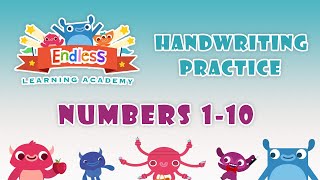 Endless Learning Academy  Handwriting Practice 3  Numbers 1 to 10  Originator Games [upl. by Eyram726]