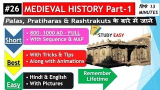 26 Tripartite Struggle Kannauj triangle 8001000 AD Medievalhistory Tricks StudyEasywithRanbir [upl. by Elohc]