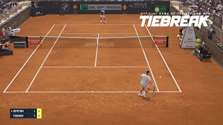 TIEBREAK  Roger Federer Vs Grigor Dimitrov I Rome Masters I TIEBREAKER PS5 [upl. by Seuqramed880]