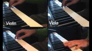 Eine kleine Nachtmusik Mozart Wolfgang Amadeus 4x piano split screen [upl. by Gladstone]