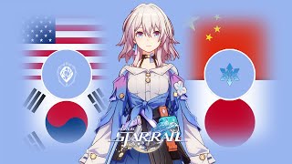 March 7th Voice in 4 Different Languages Skills amp Ultimate  Honkai Star Rail March 7th [upl. by Cassondra]