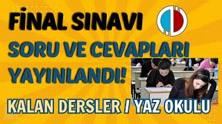 Anadolu Aöf Bahar Dönemi Final Sınavı Soruları ve Cevapları Yayınlandı Sonuçlar Ne Zaman Açıklanır [upl. by Ycal]