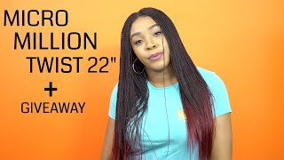 Freetress Equal Synthetic 4x4 Braid Lace Wig  MICRO MILLION TWIST 22 GIVEAWAY WIGTYPESCOM [upl. by Mossberg]