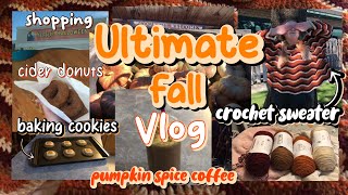 ultimate fall vlog  crocheting a fall sweater baking cookies shopping fall festive [upl. by Otrebide303]