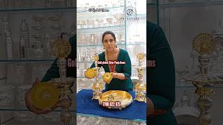 Silver la Coconut 🥥 ah 😲😲  4 kg Gold plated silver kuthu vilakku amp pooja items  Sri Vasavi [upl. by Airenahs]