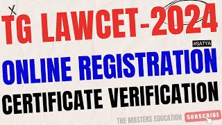 TG LAWCET ONLINE REGISTRATION AND CERTIFICATE VERIFICATION PROCESS [upl. by Goles]