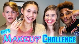 GUYS Makeup Challenge MattyBRaps vs Justin ft Gracie amp CeCe [upl. by Phenice]