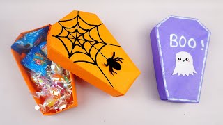 Basteln mit papier Halloween Sarg basteln  Halloween deko selber basteln  DIY Bastelideen [upl. by Sue]