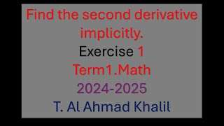 Find the second derivative implicitly 22 10 2024 [upl. by Rockafellow615]