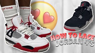 HOW TO LACE JORDAN 4S  Jordan 4 Lace Tutorial [upl. by Cia]