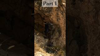 A stone shelter between two cliffs with a warm fireplace for survivalshortvideo shorts short [upl. by Shenan80]