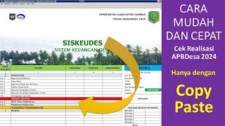 CARA MUDAH DAN CEPAT CEK REALISASI SISKEUDES 2024 [upl. by Aicenev85]