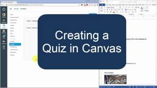 Creating a Quiz in Canvas Instructure [upl. by Sansbury]