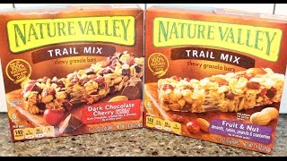 Nature Valley Trail Mix Fruit amp Nut and Dark Chocolate Cherry Chewy Granola Bars Review [upl. by Derrick718]