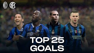 AC MILAN vs INTER  TOP 25 GOALS  Lukaku Ronaldo Vieri Materazzi and more 🔥⚫🔵 [upl. by Jennie]