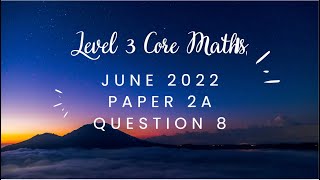 AQA Level 3 Core Maths June 2022 Paper 2A Question8 [upl. by Matthaus]