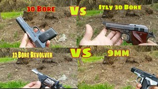 30 Bore pistols Vs Revolver Testing [upl. by Dorothi179]