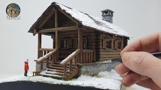 Log House DIORAMA 148 scale  TUTORIAL [upl. by Harlene]