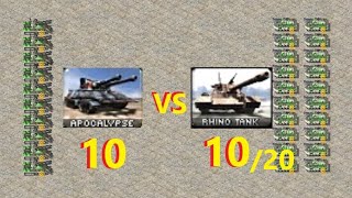 10 vs 10 Apocalypse vs Rhino  Red Alert 2 [upl. by Lipcombe]