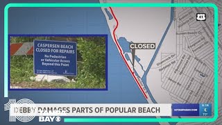 Parts of Caspersen Beach closed following damage from Hurricane Debby [upl. by Odrawde]