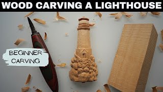 Easy Lighthouse WhittleSimple Wood Carving [upl. by Nelson]