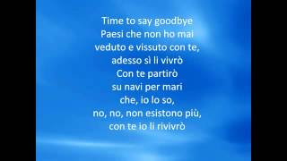 Andrea Bocelli amp Sarah Brightman Time to say goodbye Con the partiró  lyrics [upl. by Giaimo]