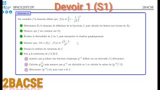 Devoir 1  Exercice 4  Partie 1  Limites et continuité  Dérivation  2BACSE [upl. by Ahtnams]