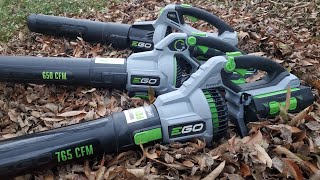 EGO 56V Leaf Blower Head to Head  530650765 CFM Blower Comparison [upl. by Joao]