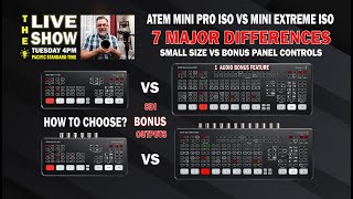 7 Major Differences of ATEM MINI PRO ISO VS ATEM MINI EXTREME ISO and Bonus SDI MODELS BONUS OUTPUTS [upl. by Rramel]