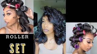 Roller Set on Straight Natural Hair [upl. by Park51]