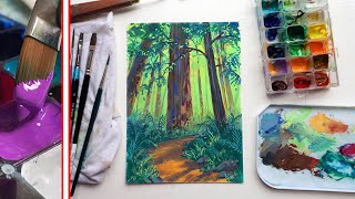 New to gouache Painting with THICK layers of gouache ✶ Palette box tips [upl. by Felicio597]