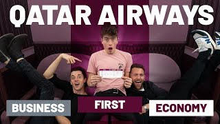 FIRST CLASS SURPRISE  Qatar Airways in all 3 classes  First vs Business vs Economy [upl. by Ithnan]