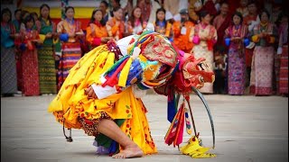 Raksha Gocham  Beauty Pageant In Bhutanese Culture  Gangtey Tshechu  Bhutan  Mask dance [upl. by Kamilah558]