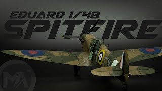 FULLBUILD  Eduard 148 Spitfire MkIa RAF  Aircraft Model [upl. by Kcirttap]