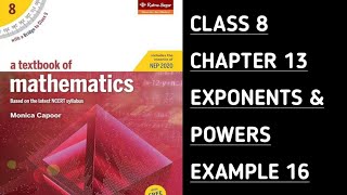 EXAMPLE 16  Ch13  EXPONENTS amp POWERS  Monica Capoor  Class 8 Ratna SagarMonica Capoor [upl. by Kopp]