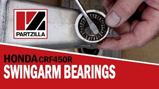 Honda CRF450R Swingarm Bearing Replacement  Honda CRF450R Rebuild Part 9  Partzillacom [upl. by Storer]