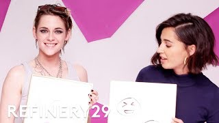 Kristen Stewart Tries Drawing Elizabeth Banks  Sketch Please  Refinery29 [upl. by Jehiah]