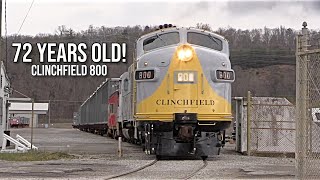 72 Years Old and Still Pulling Freight Clinchfield Railroad 800 [upl. by Anik]