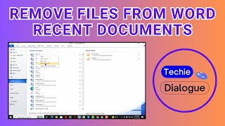 How To Remove Files From Word Recent Documents [upl. by Havard755]