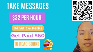 Get Paid 32 Hour to Take Messages  60 to Read a Book [upl. by Flossie]