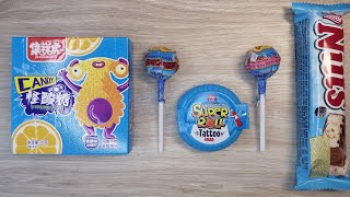 Unpacking Delicious Sweets Chocolate Bars and Super Lollipops  ASMR  Satisfying Video [upl. by Ikcaj]