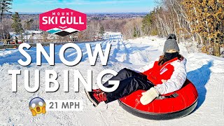 Epic SNOW TUBING  21 mph on the longest tubing run in Minnesota  Mount Ski Gull [upl. by Ecylla600]