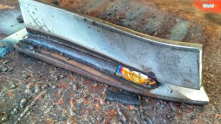 stick welding in stainless steel 2F [upl. by Lyrad519]