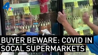 Shoppers Beware Surge in Supermarket COVID19 Outbreaks  NBCLA [upl. by Adnamor]