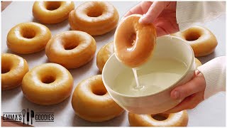 The SOFTEST NOKnead  NOMixer GLAZED DONUTS  Yeast Donuts Better than Krispy Kreme [upl. by Anirbas511]