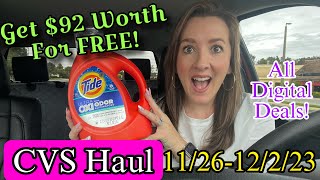 CVS Haul Score 92 Worth for FREE Using DIGITAL COUPONS 112612223 [upl. by Tlevesoor]